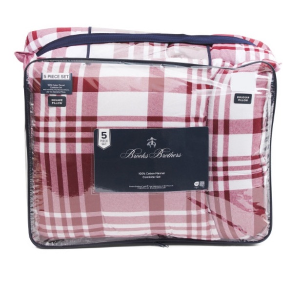 Brooks Brothers Other - Brooks Brothers Red and White Plaid Comforter Set-5 Pieces